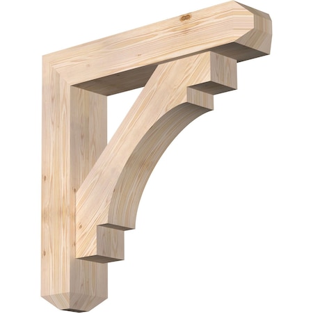 Ekena Millwork Merced Craftsman Smooth Bracket w/ Offset Brace, Douglas Fir, 7 1/2"W x 36"D x 36"H BKT0806X36X36MRC04SDF
